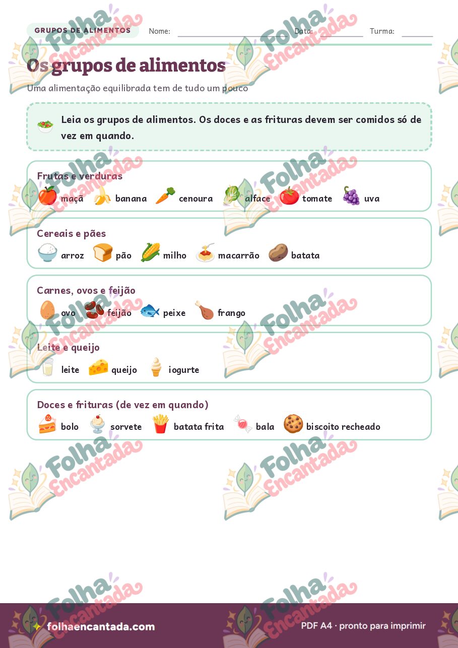 Prévia da página 2 de Alimentação Saudável em Atividades