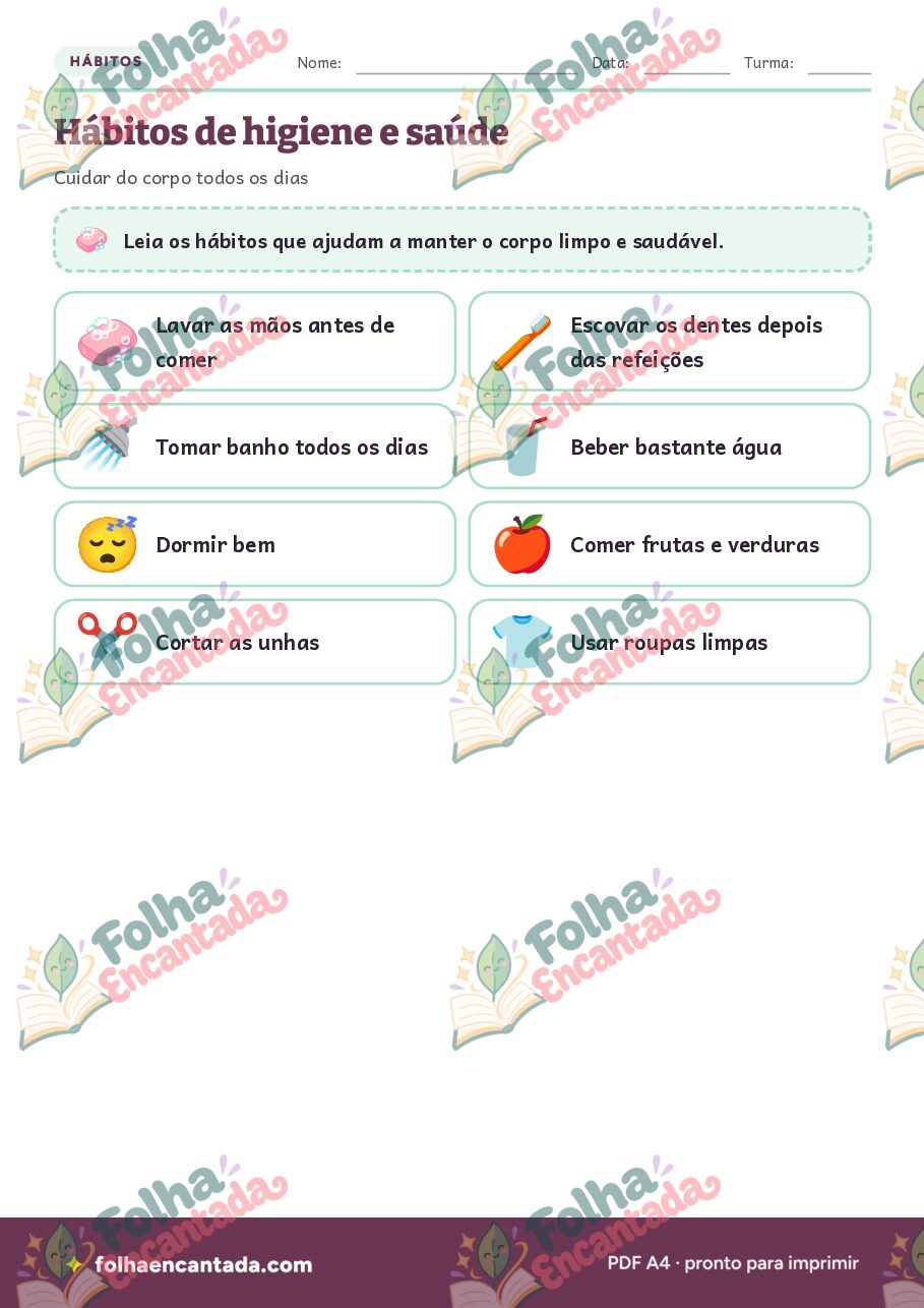 Prévia da página 2 de Higiene e Saúde em Atividades