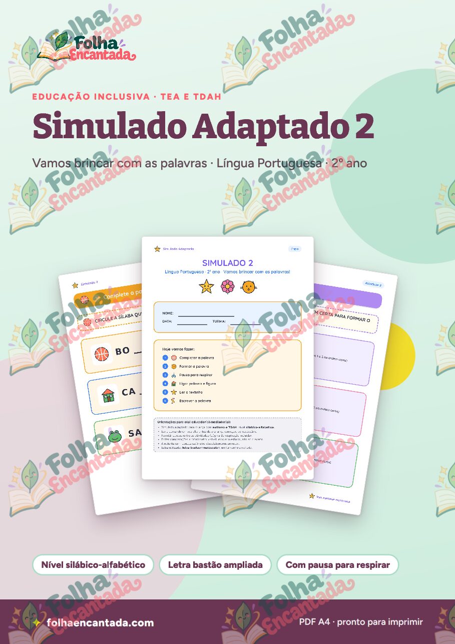 Prévia da página 1 de Simulado Adaptado 2: Vamos Brincar com as Palavras