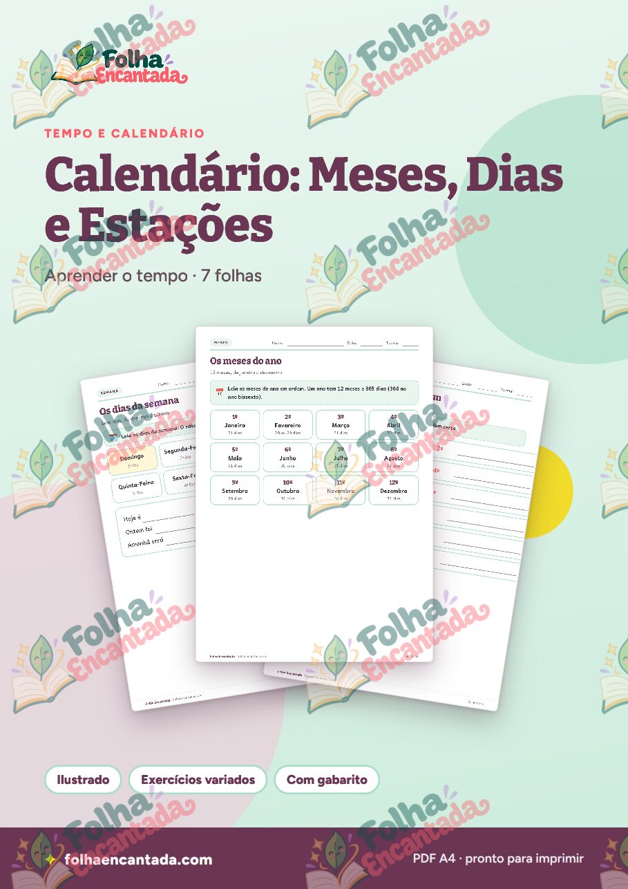 Prévia da página 1 de Meses, Dias da Semana e Estações do Ano