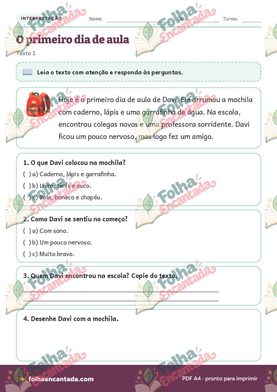 Prévia da página 2 de Interpretação de Texto: Família e Escola