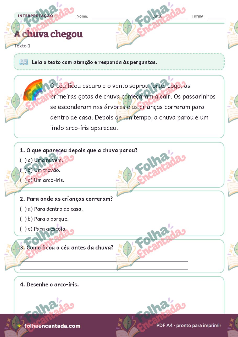 Prévia da página 2 de Interpretação de Texto: Natureza e Clima