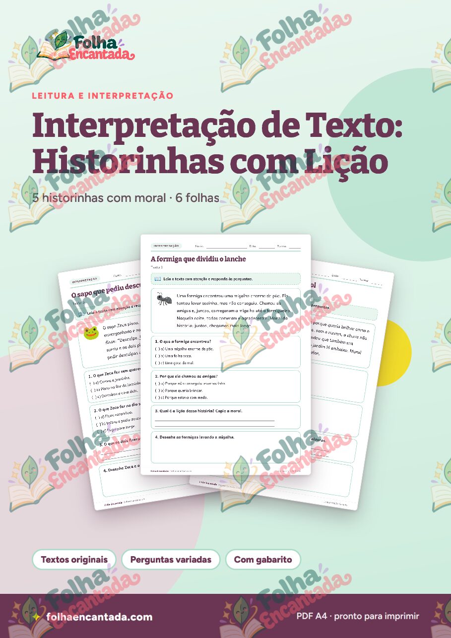 Prévia da página 1 de Interpretação de Texto: Historinhas com Lição