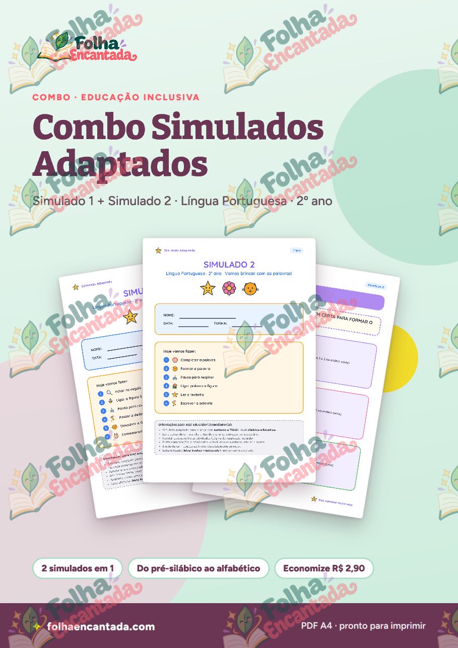 Prévia da página 1 de Combo Simulados Adaptados TEA e TDAH: Simulado 1 e 2