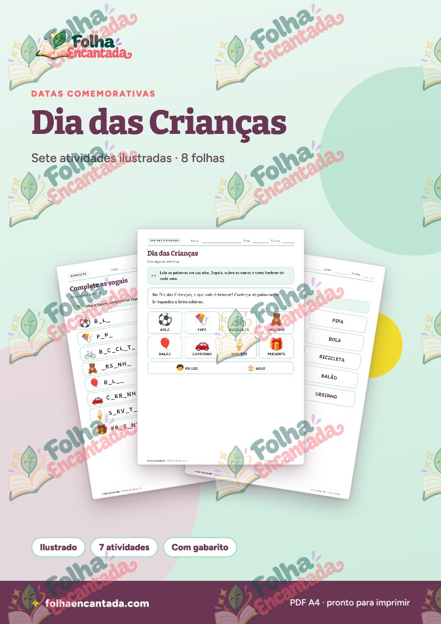 Prévia da página 1 de Dia das Crianças: Atividades de Vocabulário e Brincadeiras