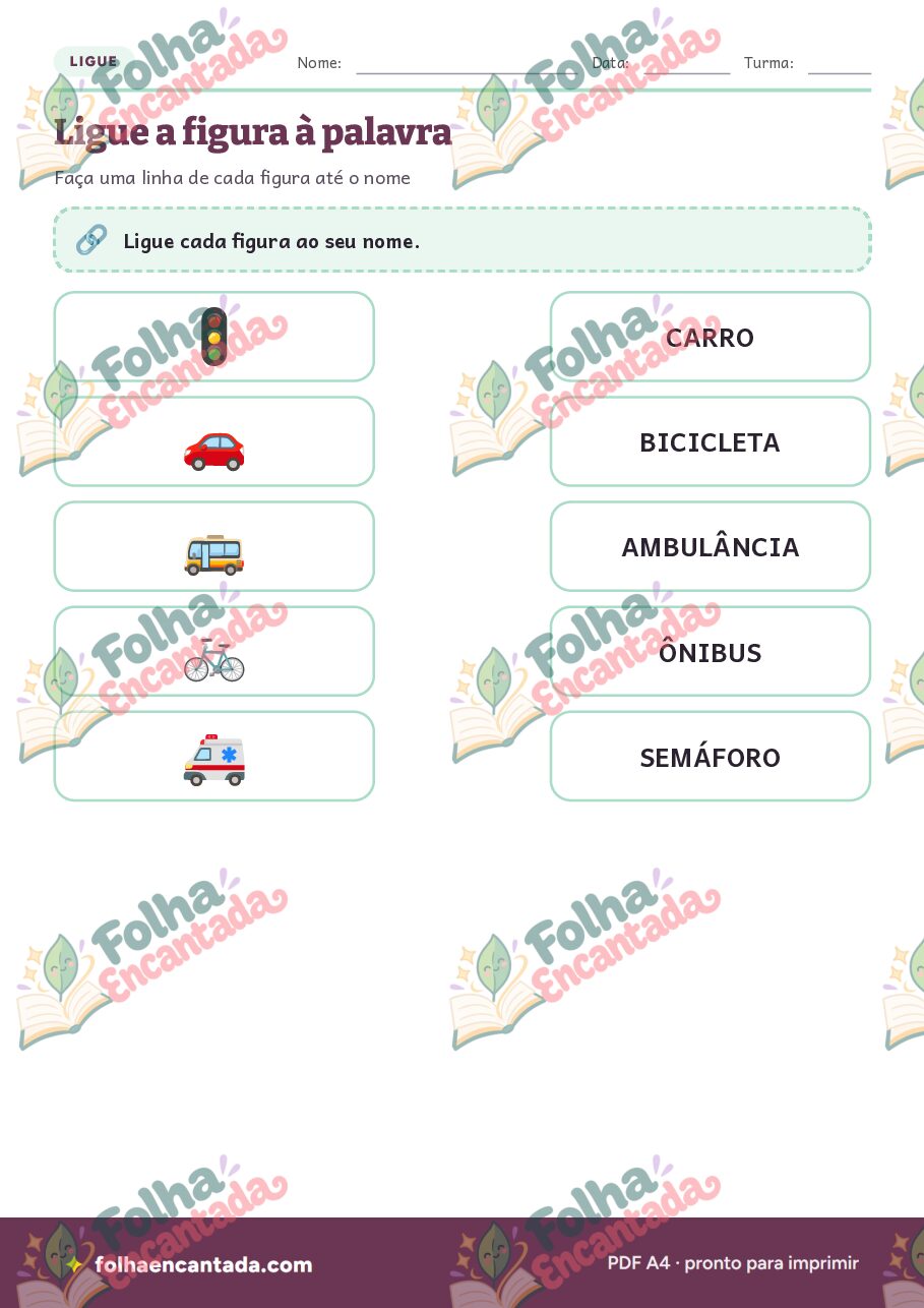 Prévia da página 3 de Trânsito Seguro: Atividades de Vocabulário e Semáforo