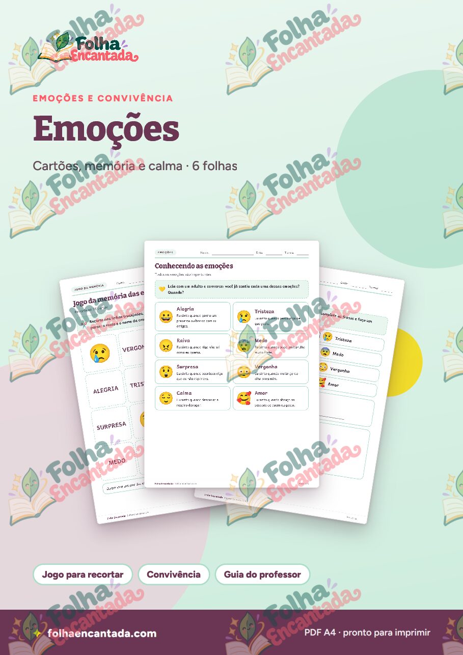 Prévia da página 1 de Emoções: Cartões e Jogo da Memória