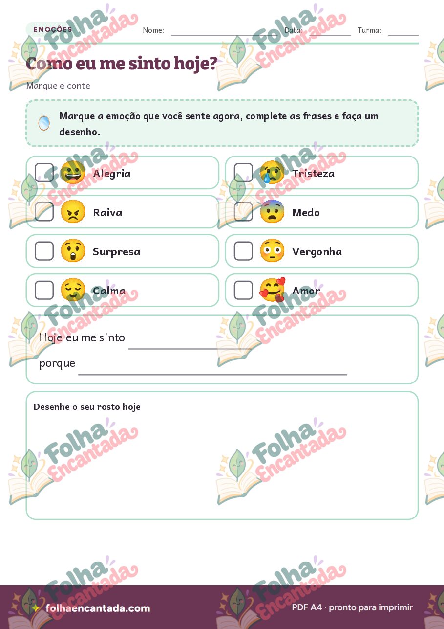 Prévia da página 3 de Emoções: Cartões e Jogo da Memória