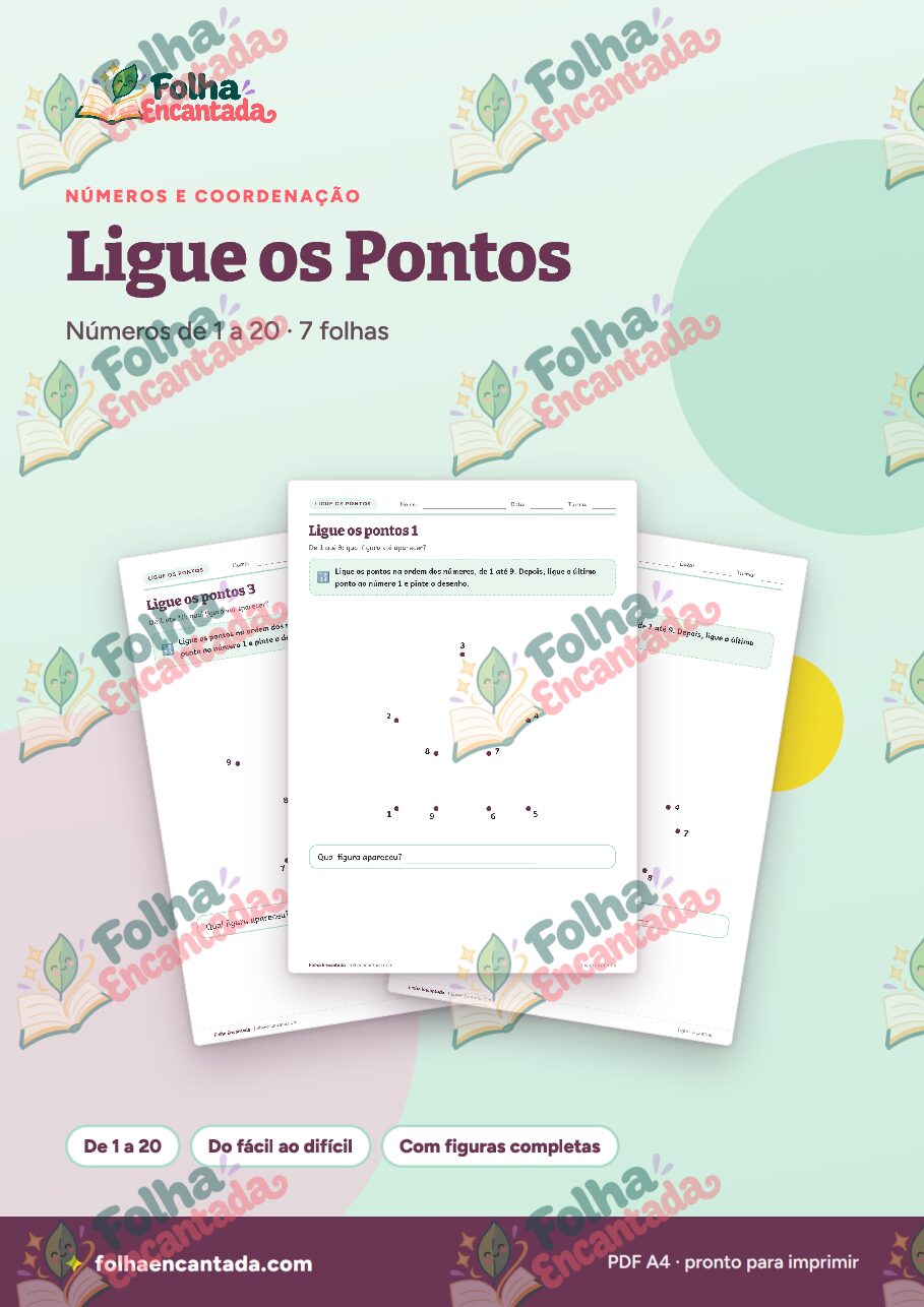 Prévia da página 1 de Ligue os Pontos: 6 Desenhos para Descobrir