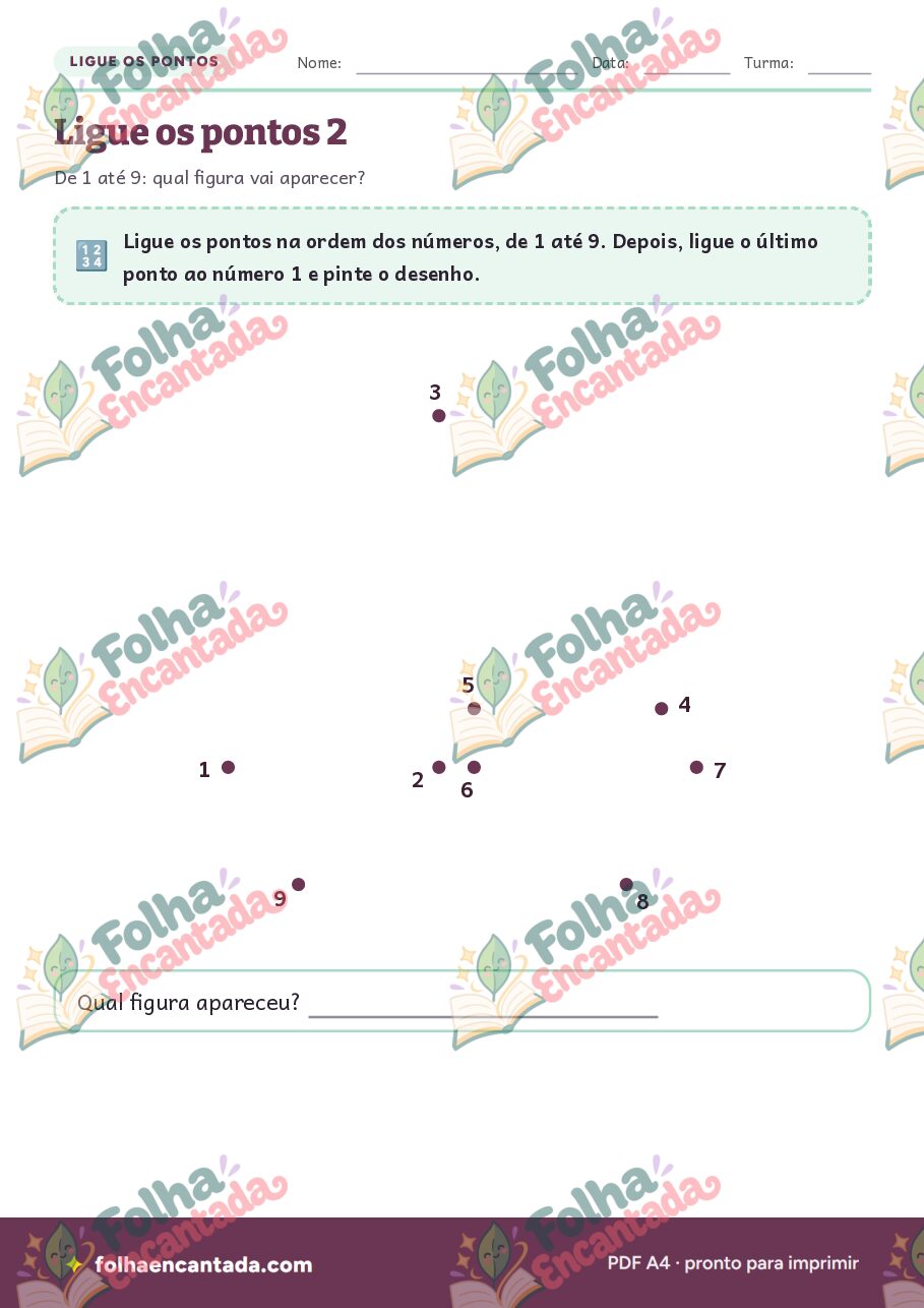 Prévia da página 3 de Ligue os Pontos: 6 Desenhos para Descobrir