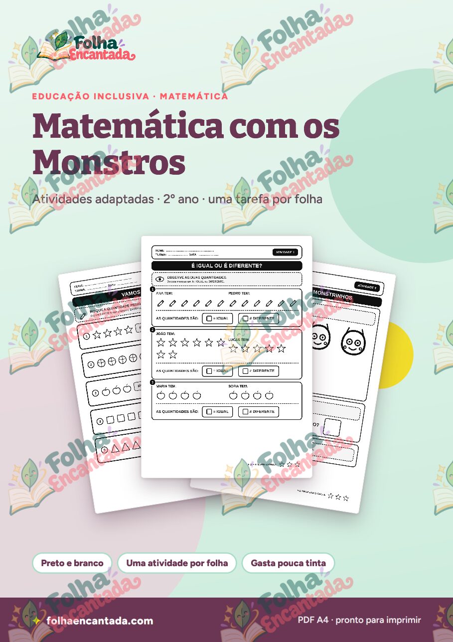 Prévia da página 1 de Matemática com os Monstros: Atividades Adaptadas 2º Ano
