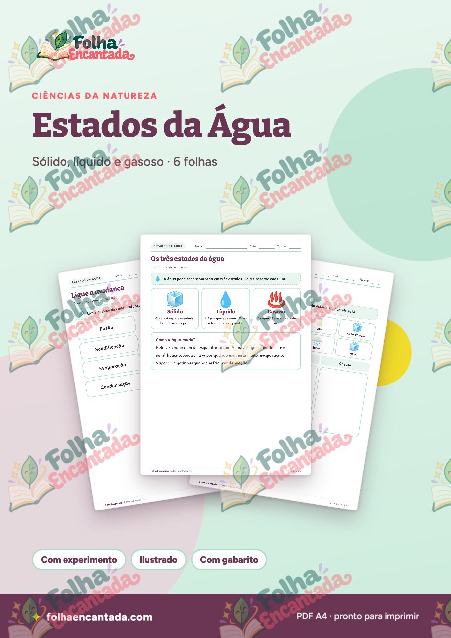 Prévia da página 1 de Estados da Água: Sólido, Líquido e Gasoso