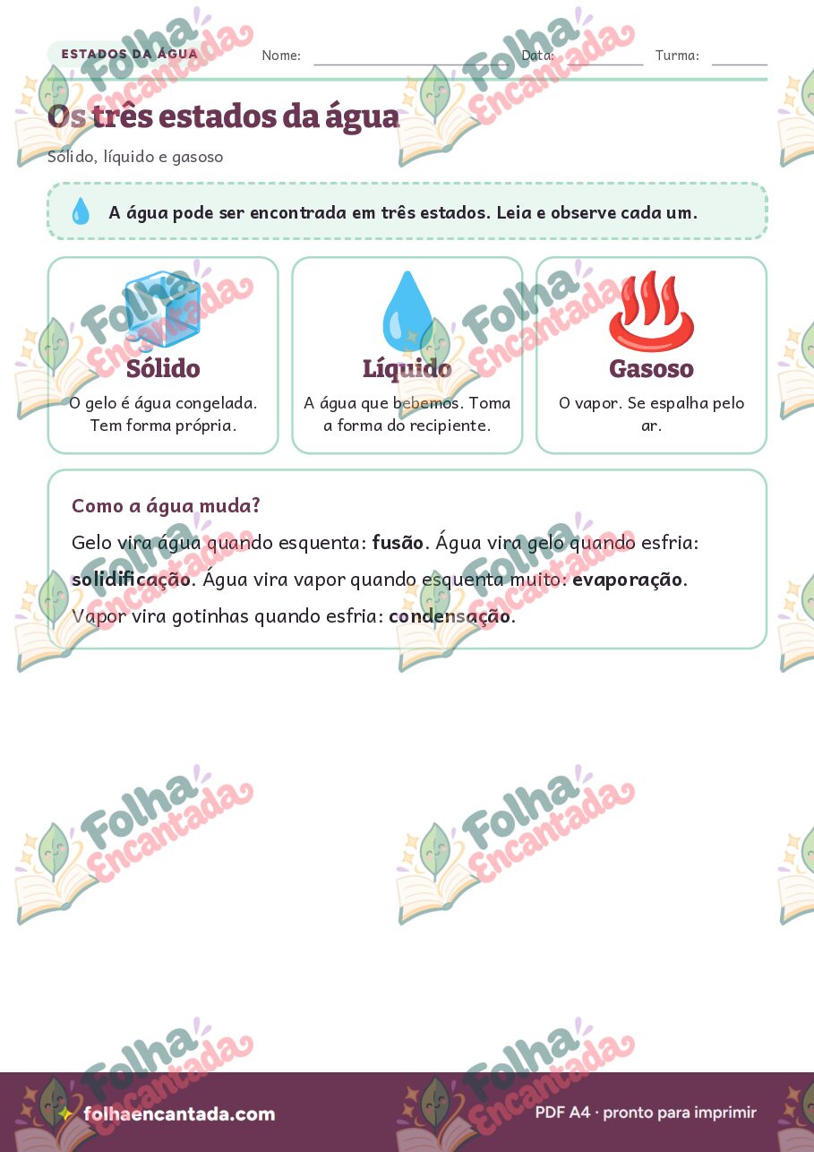 Prévia da página 2 de Estados da Água: Sólido, Líquido e Gasoso