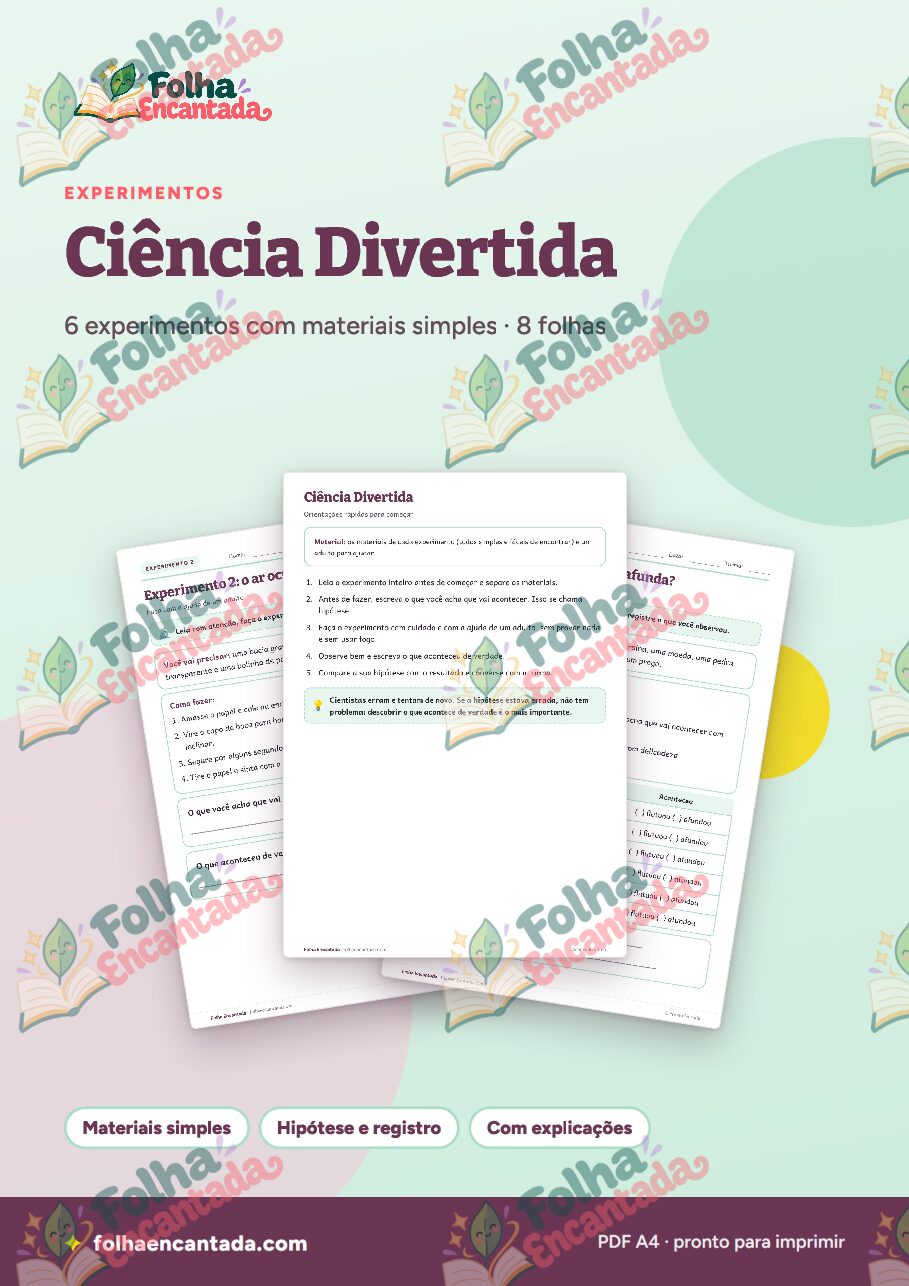 Prévia da página 1 de Ciência Divertida: 6 Experimentos Simples