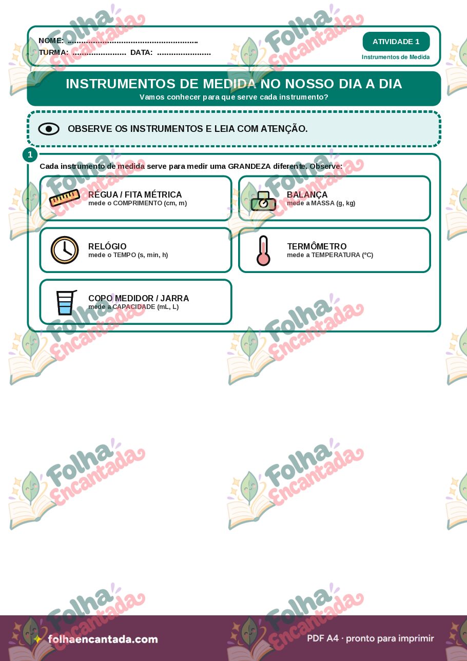 Prévia da página 2 de Instrumentos de Medida no Dia a Dia para o 2º Ano