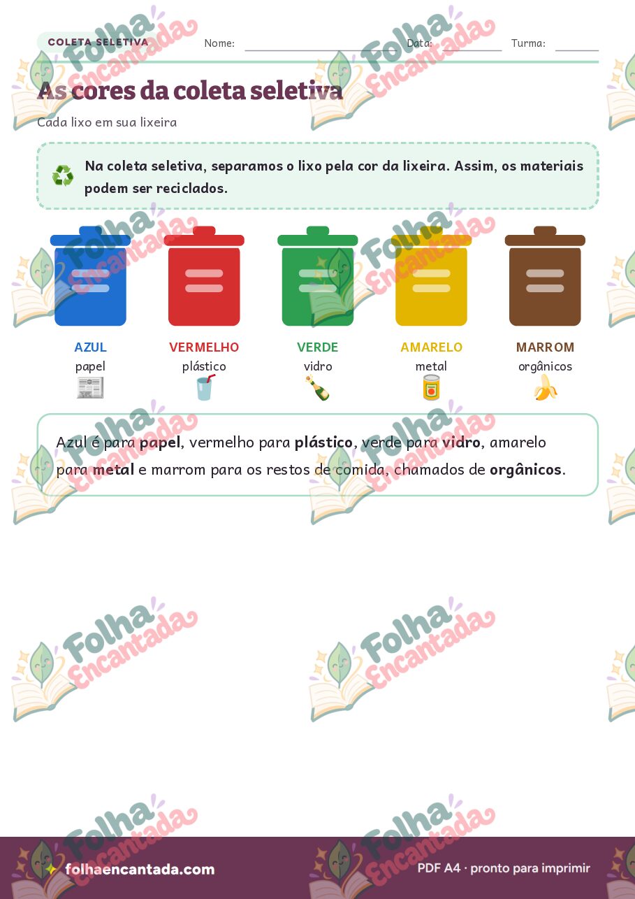 Prévia da página 2 de Coleta Seletiva: Reciclagem em Atividades