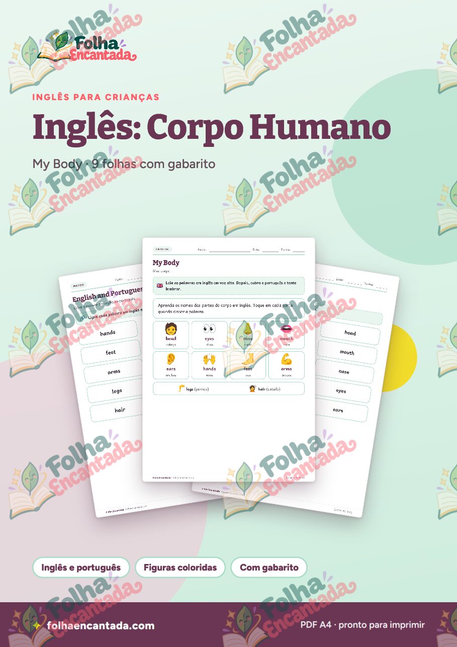 Prévia da página 1 de Inglês para Crianças: Corpo Humano