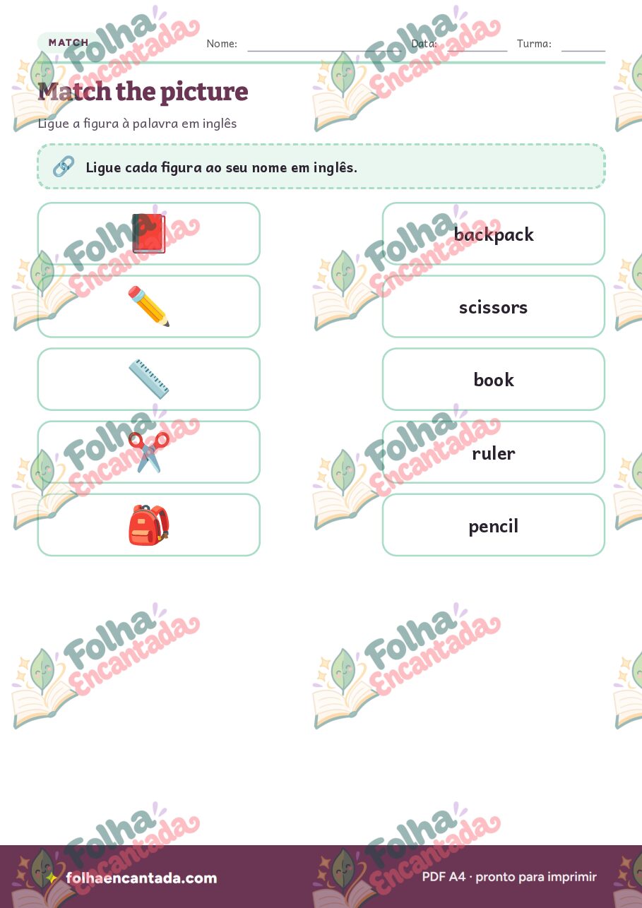 Prévia da página 3 de Inglês para Crianças: Material Escolar
