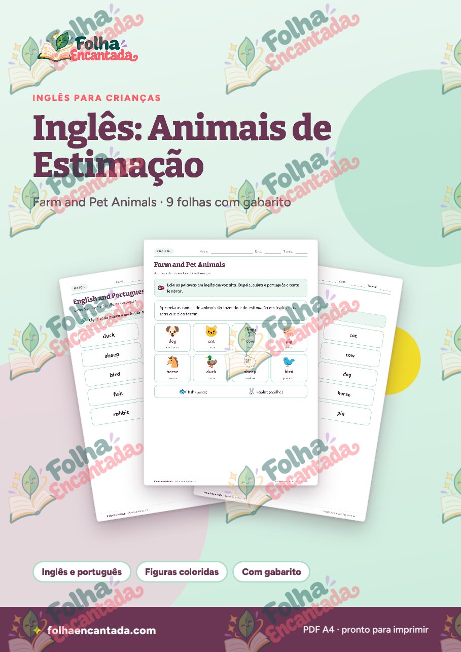 Prévia da página 1 de Inglês para Crianças: Animais de Estimação