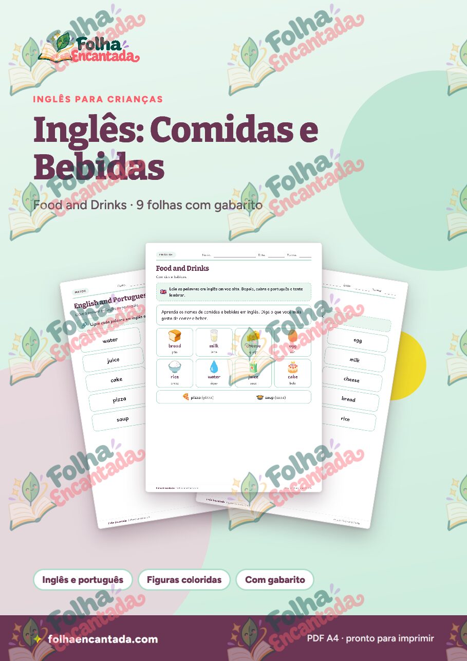 Prévia da página 1 de Inglês para Crianças: Comidas e Bebidas