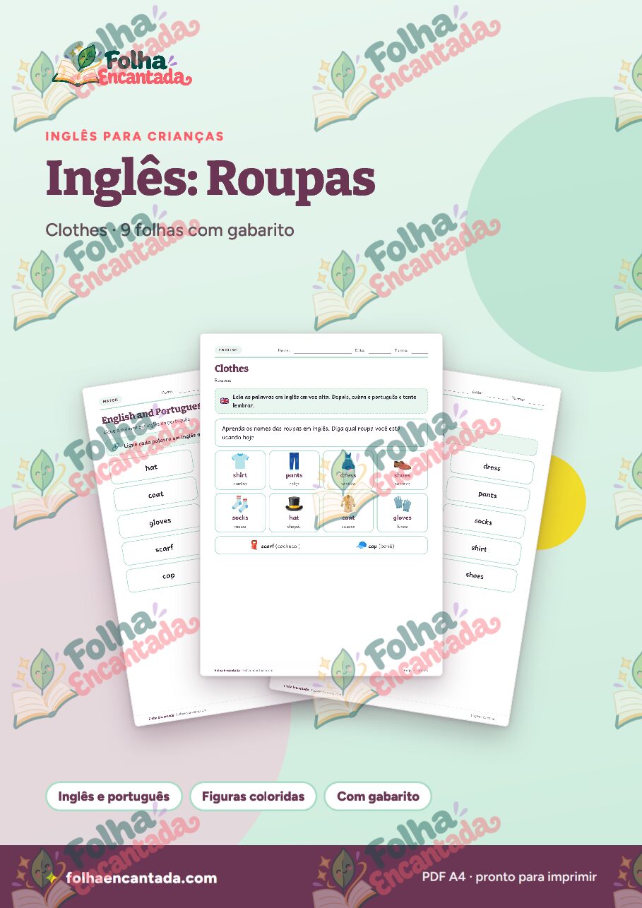 Prévia da página 1 de Inglês para Crianças: Roupas