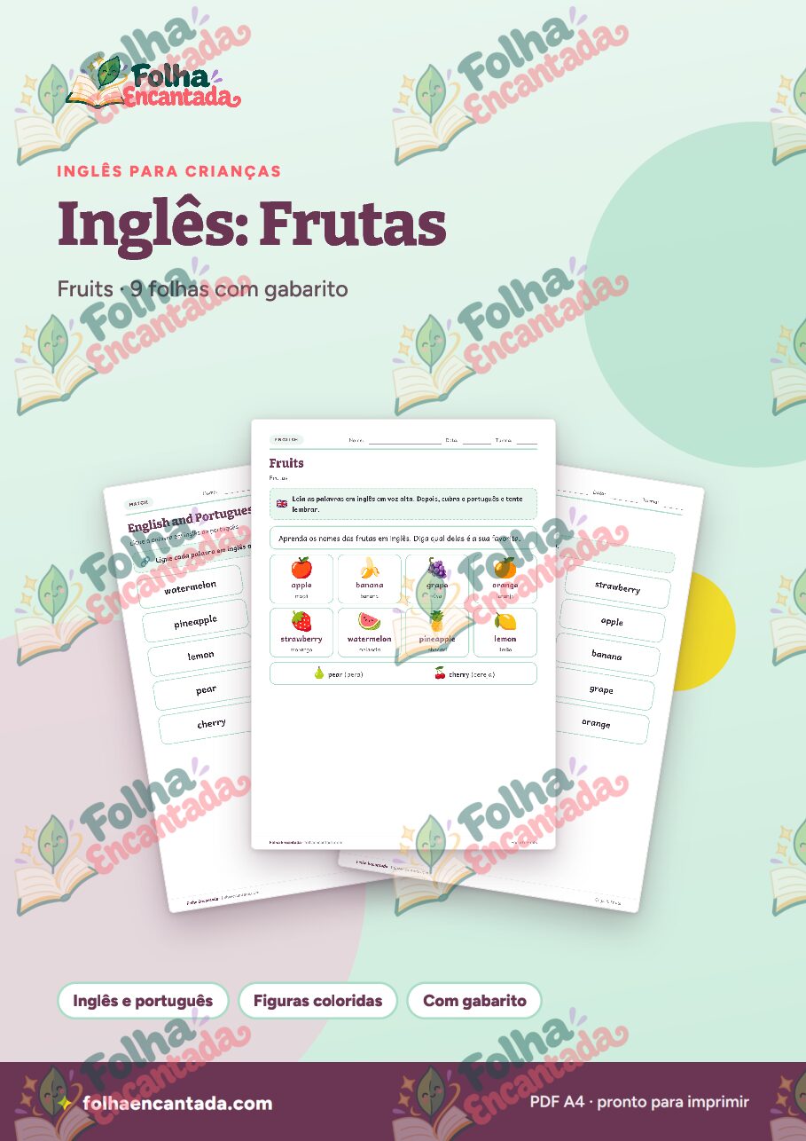 Prévia da página 1 de Inglês para Crianças: Frutas