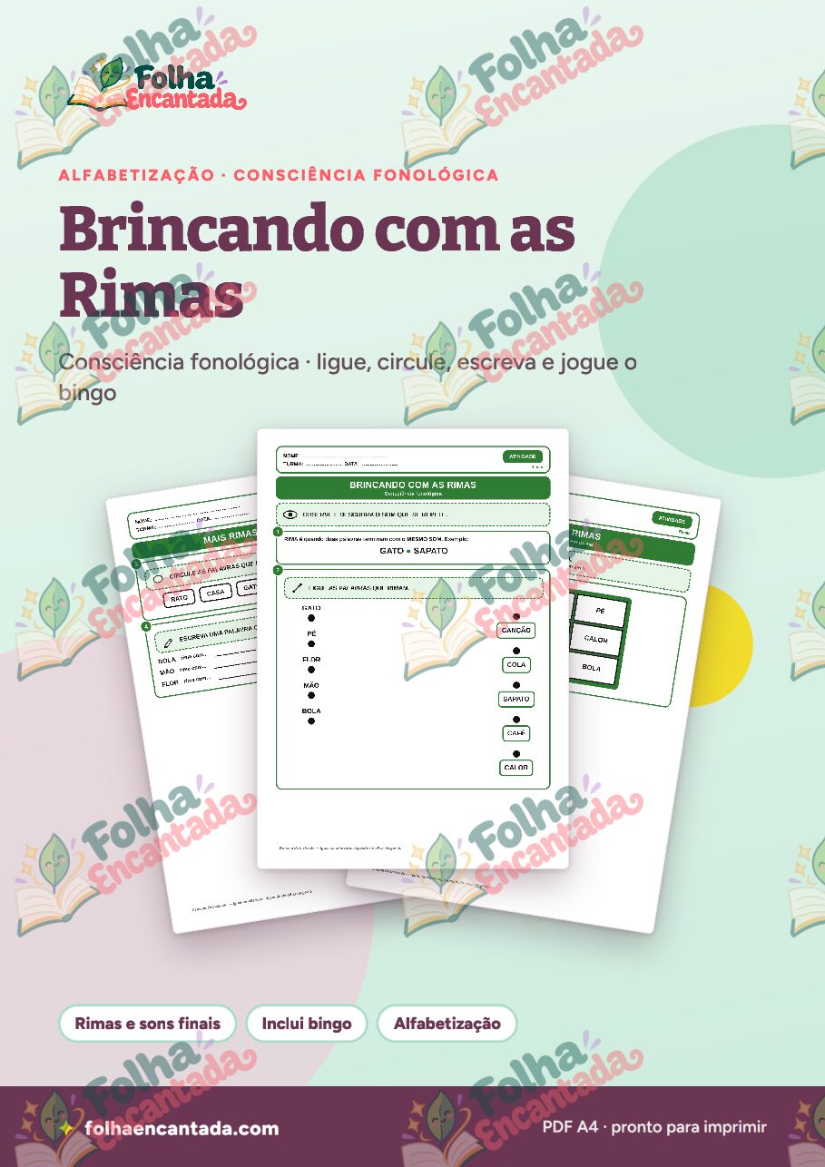 Prévia da página 1 de Brincando com as Rimas: Consciência Fonológica