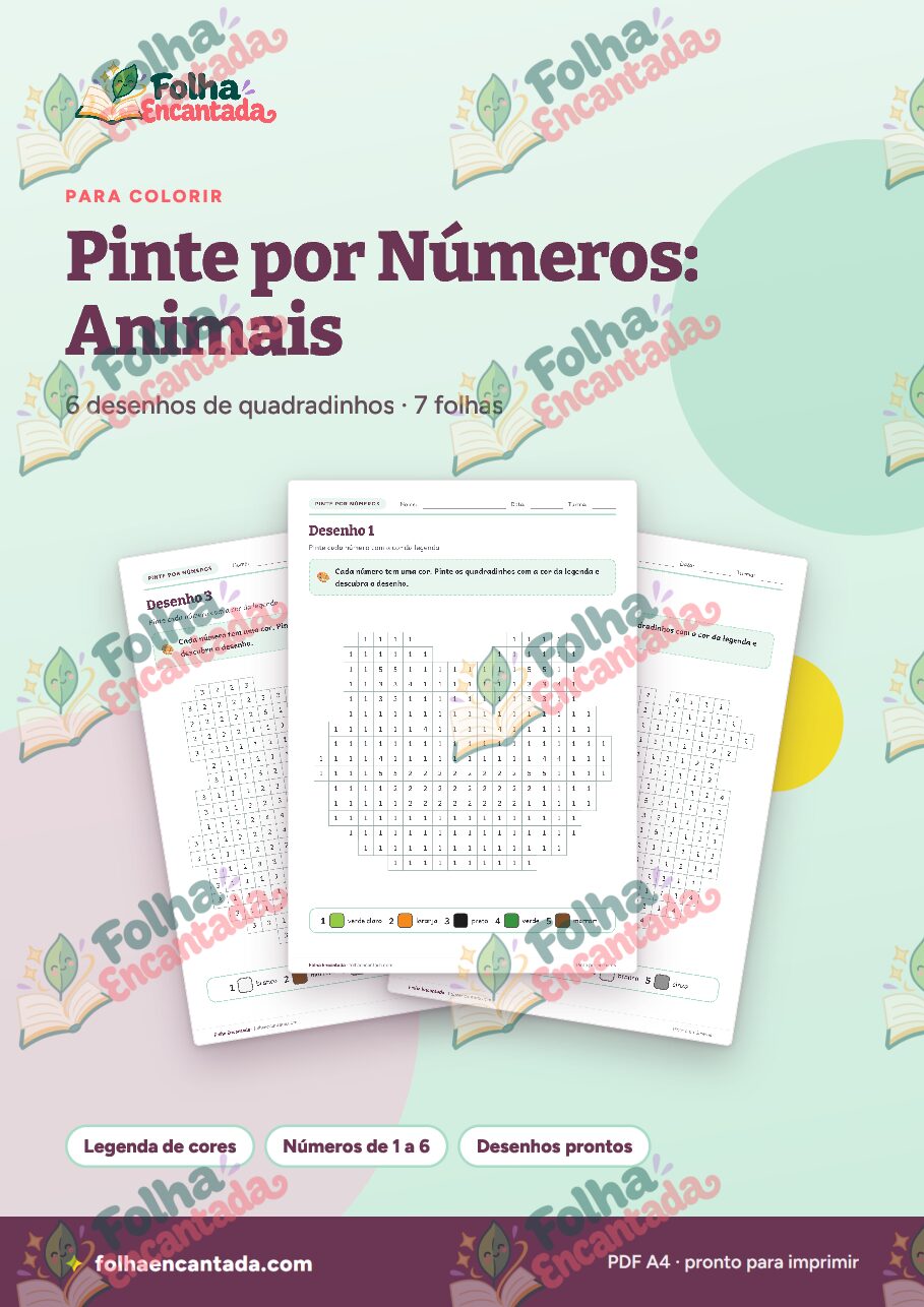 Prévia da página 1 de Pinte por Números: Animais