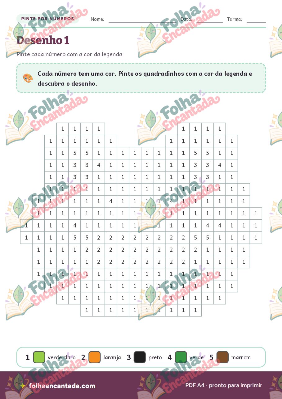 Prévia da página 2 de Pinte por Números: Animais