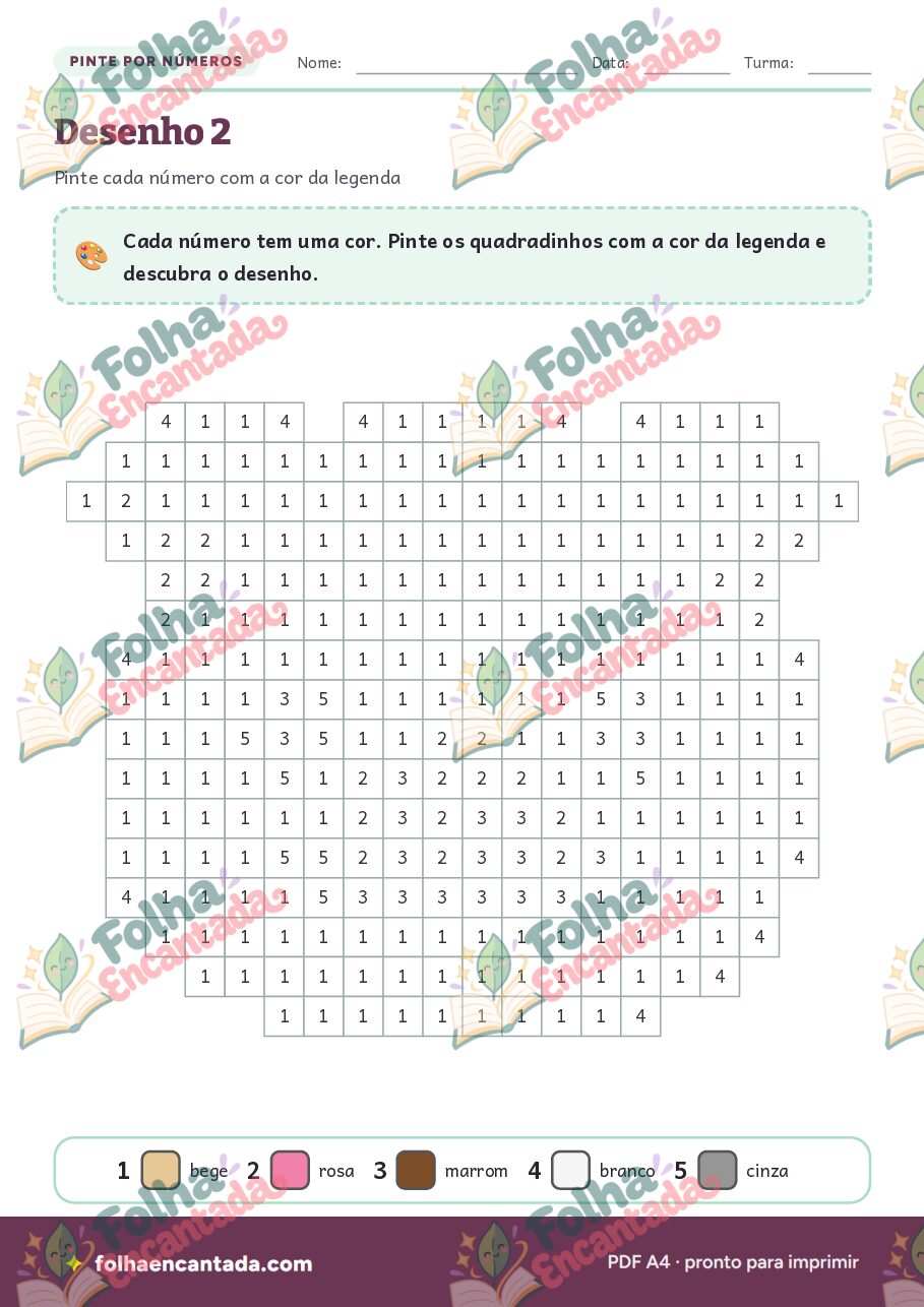 Prévia da página 3 de Pinte por Números: Animais
