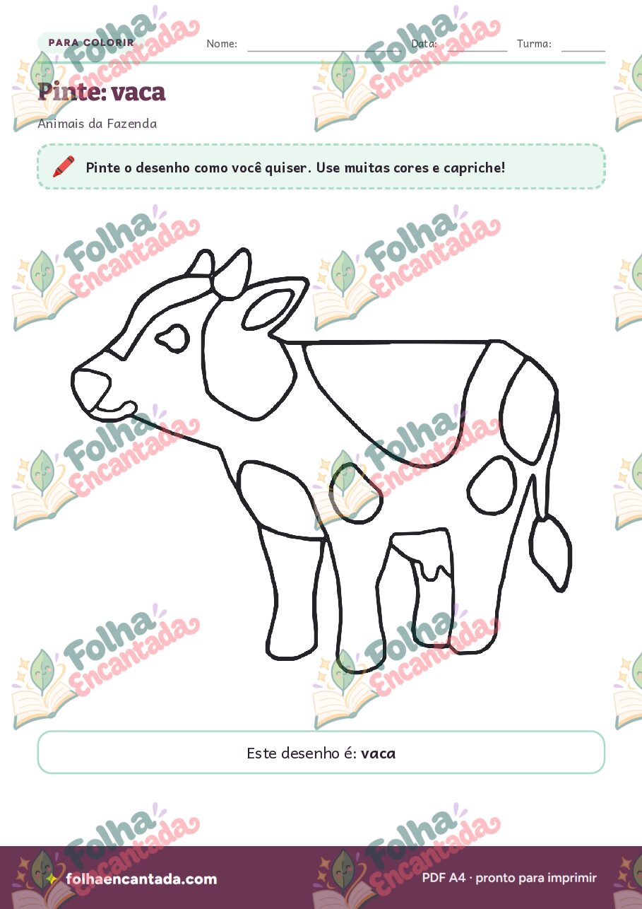 Prévia da página 2 de Desenhos para Colorir: Animais da Fazenda