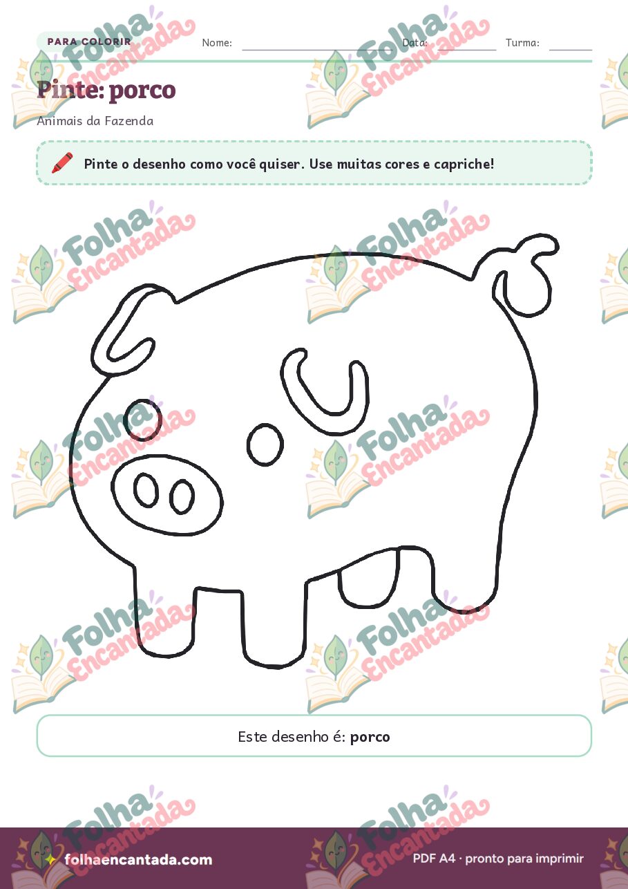 Prévia da página 3 de Desenhos para Colorir: Animais da Fazenda