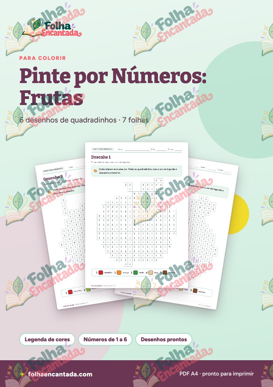Prévia da página 1 de Pinte por Números: Frutas