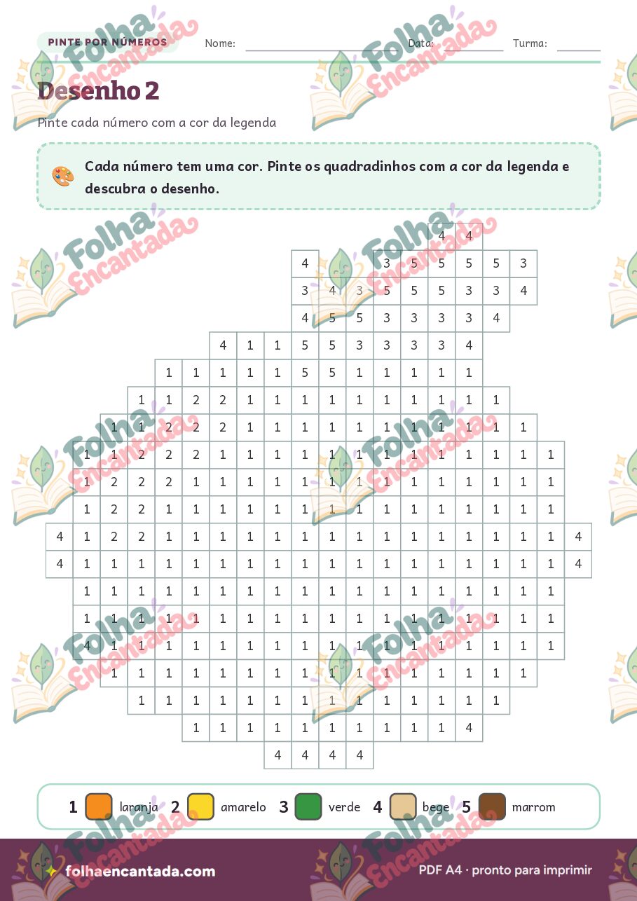 Prévia da página 3 de Pinte por Números: Frutas