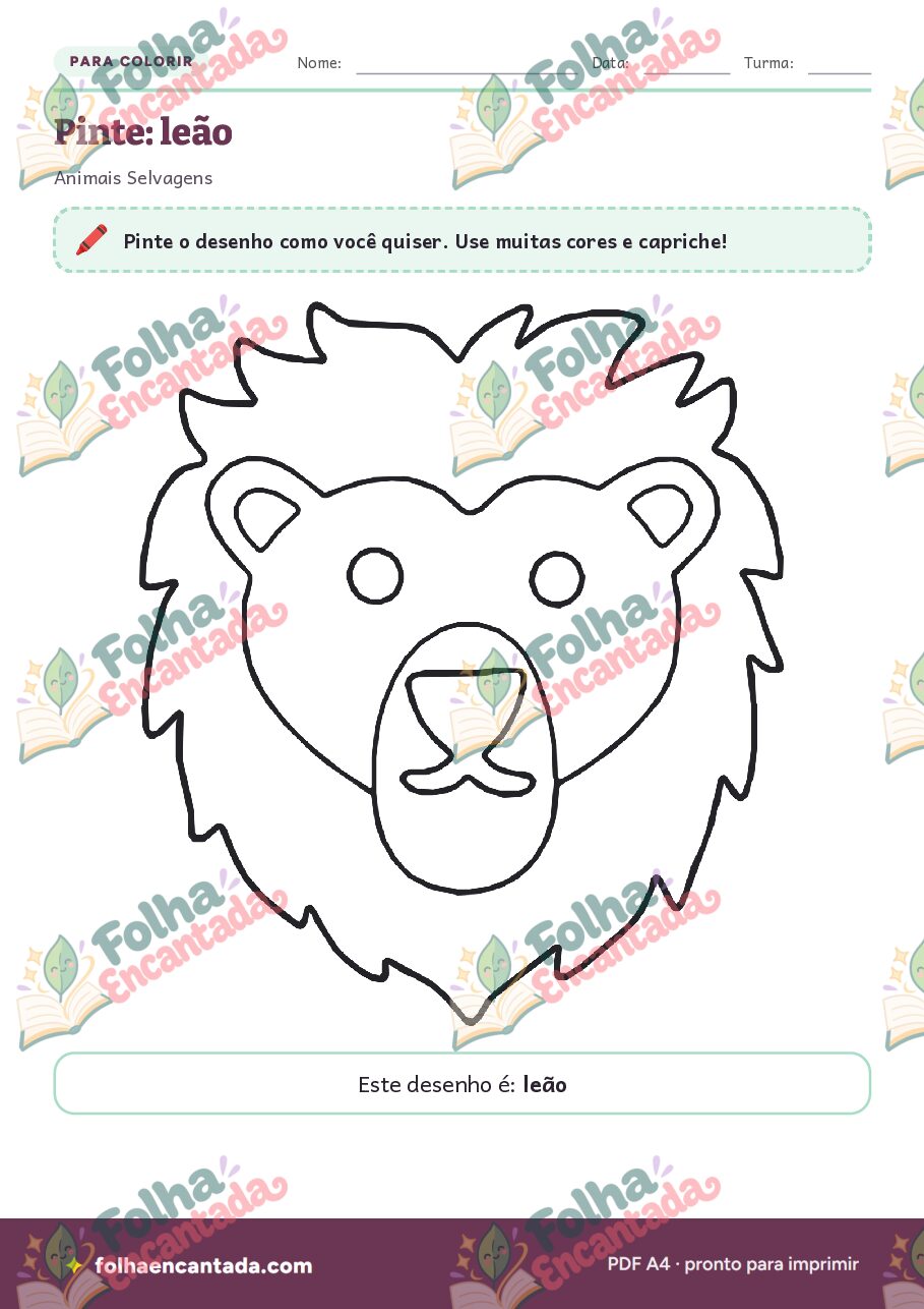 Prévia da página 2 de Desenhos para Colorir: Animais Selvagens