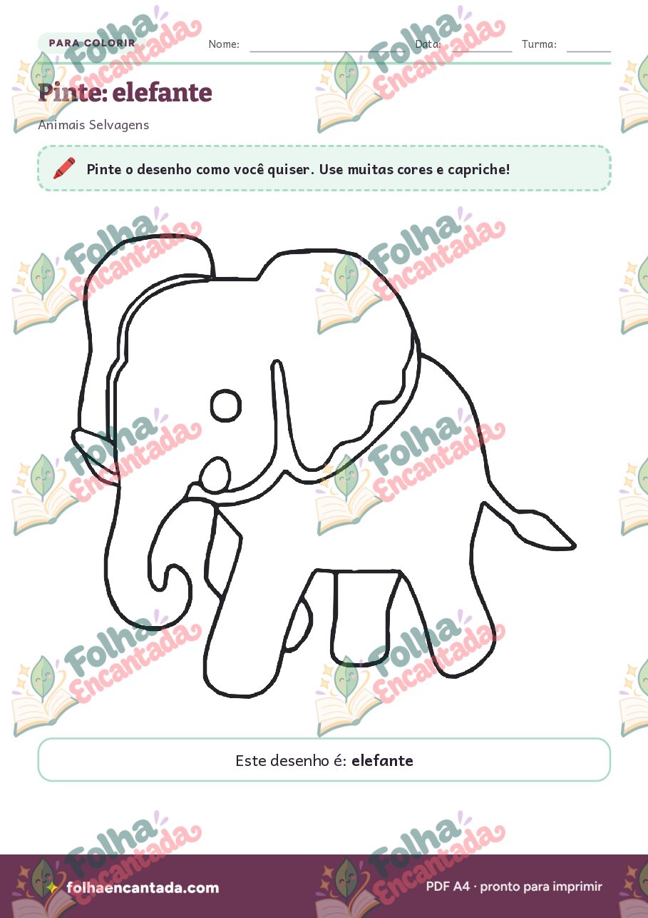 Prévia da página 3 de Desenhos para Colorir: Animais Selvagens