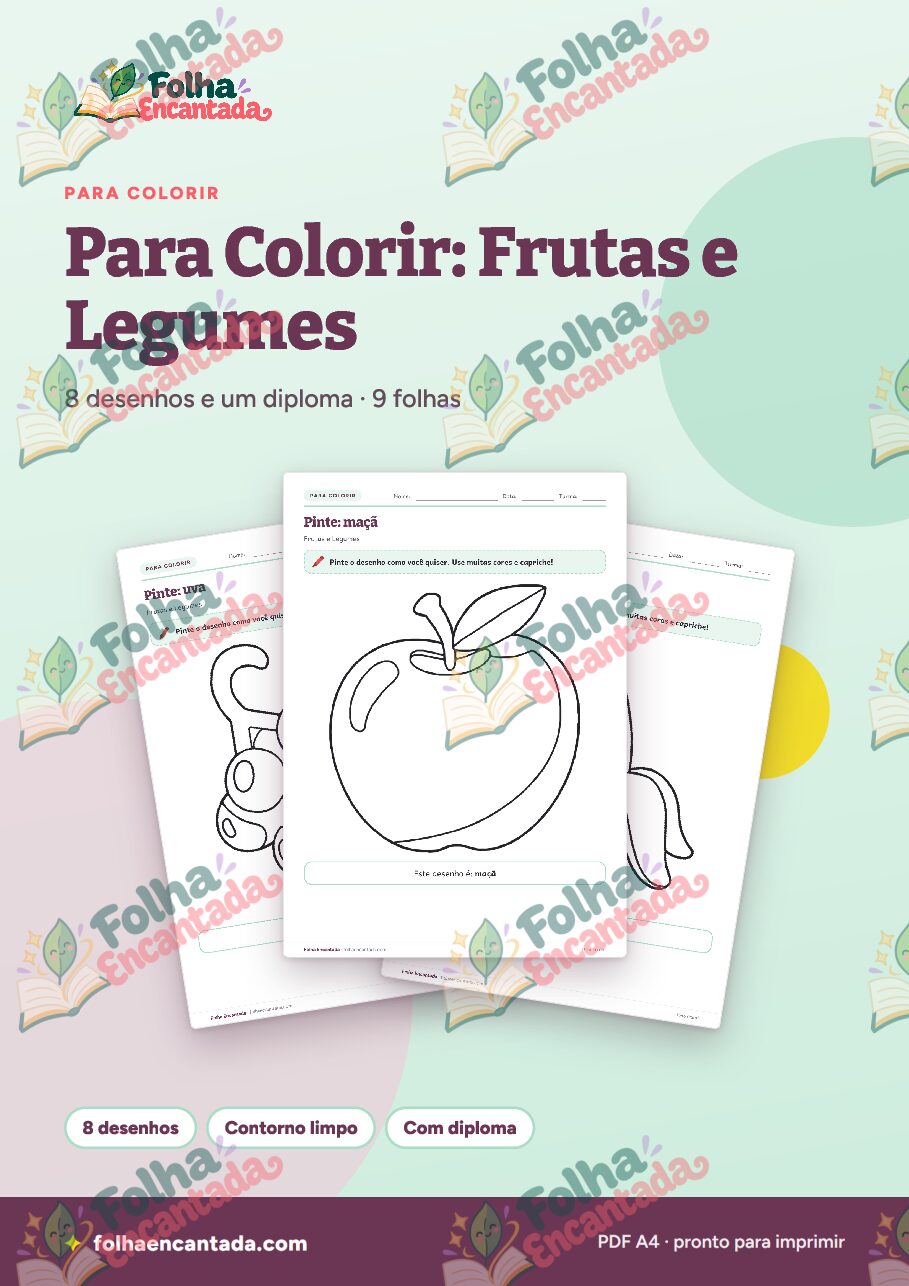 Prévia da página 1 de Desenhos para Colorir: Frutas e Legumes