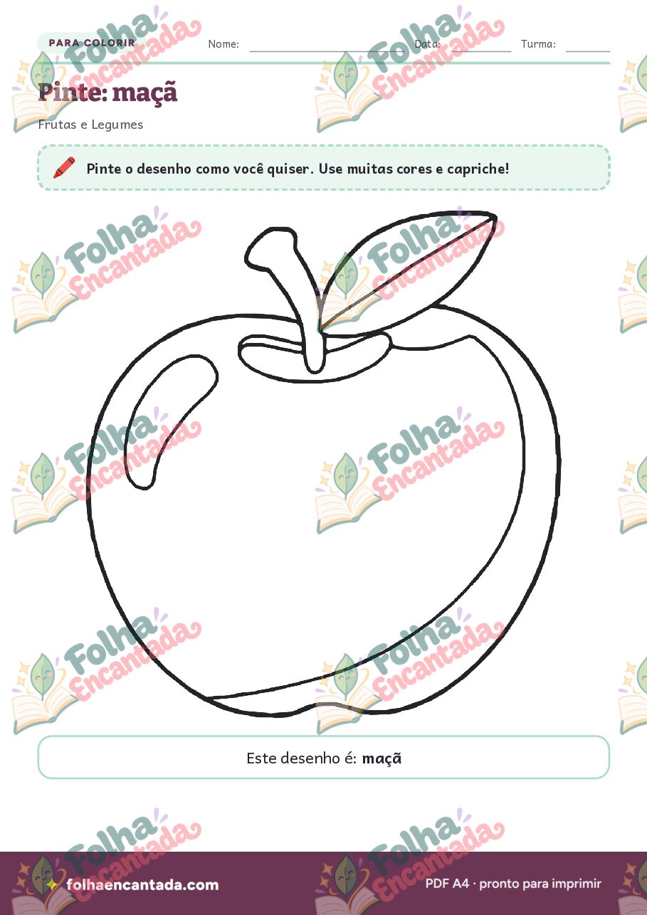 Prévia da página 2 de Desenhos para Colorir: Frutas e Legumes