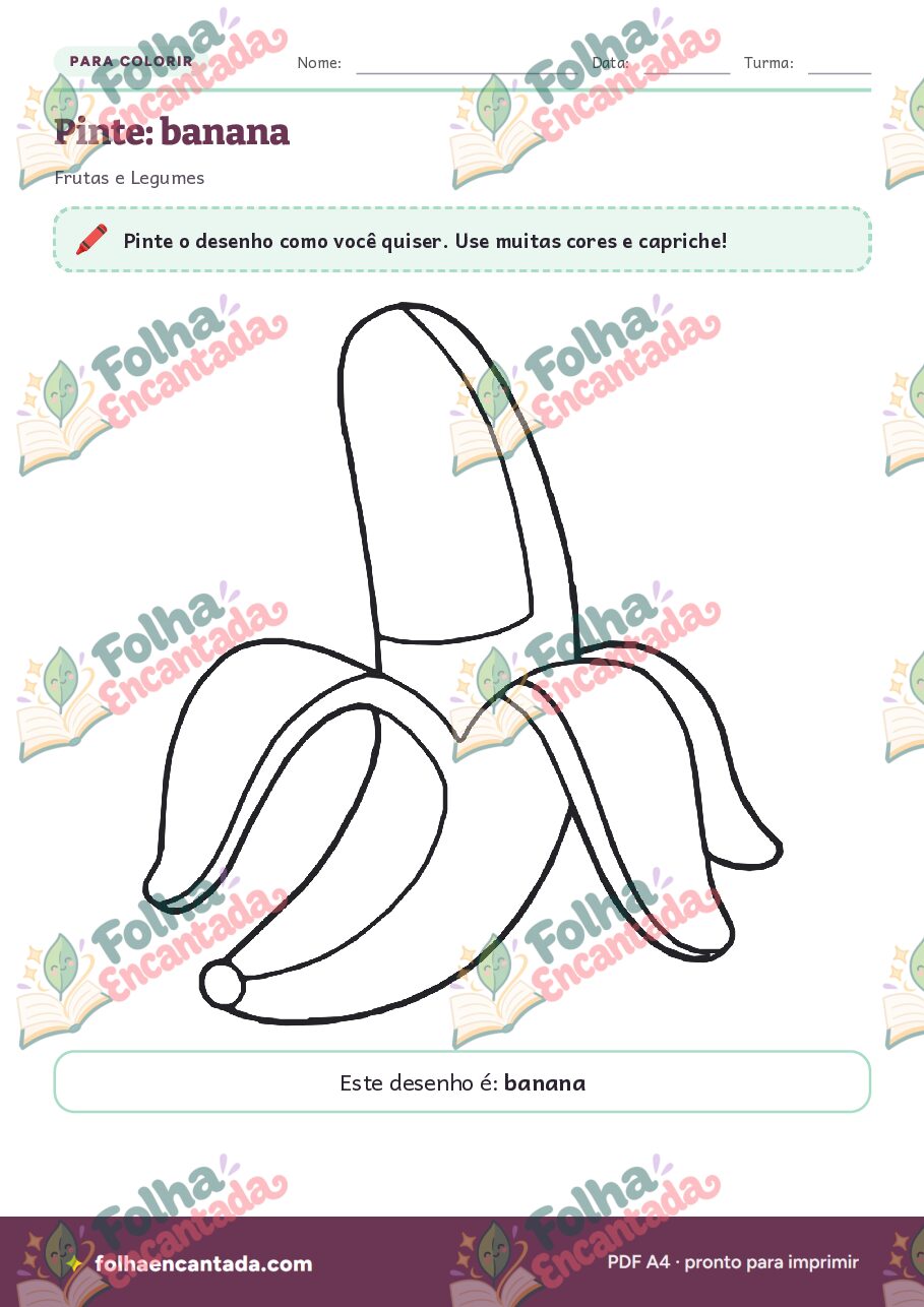 Prévia da página 3 de Desenhos para Colorir: Frutas e Legumes