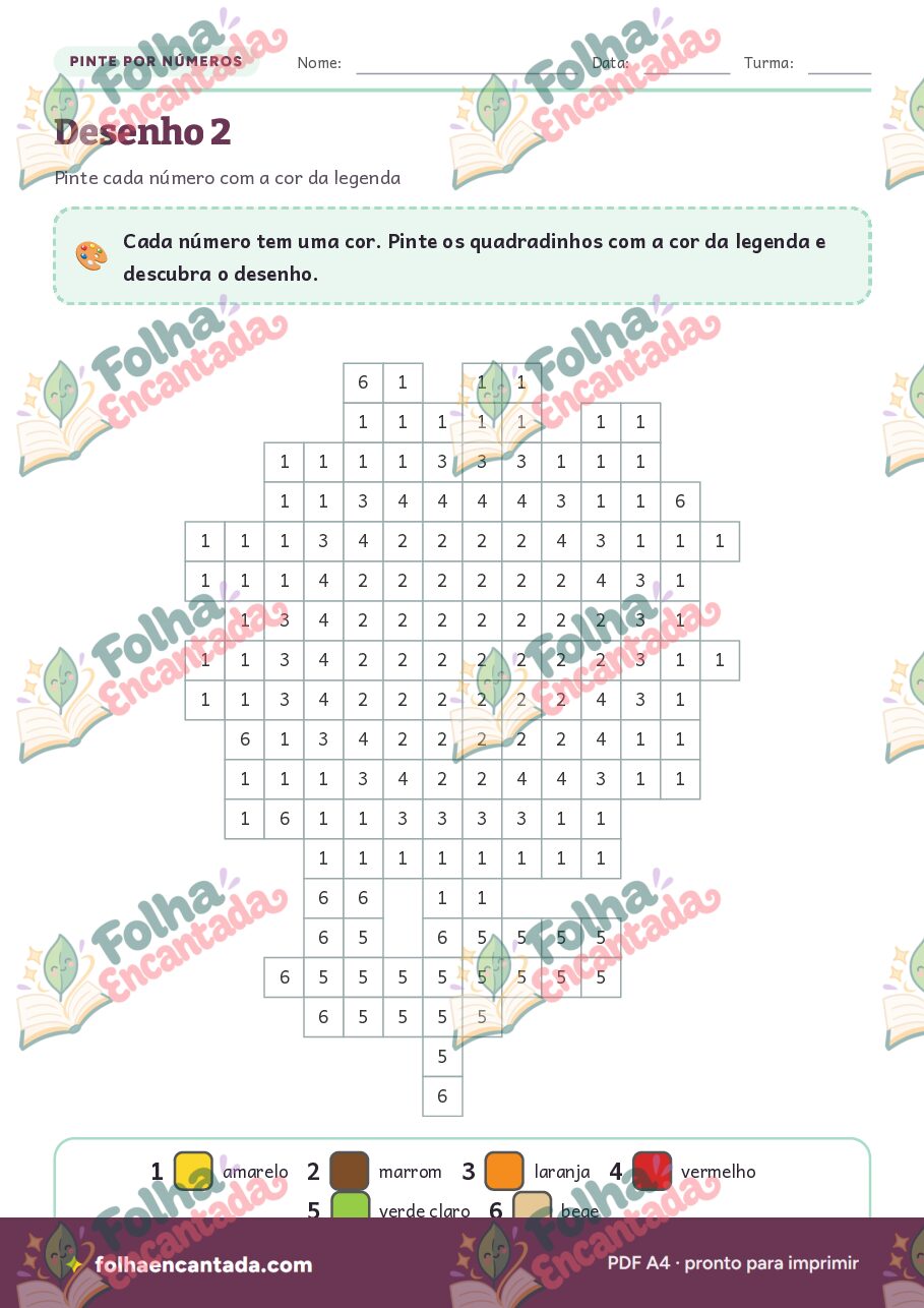 Prévia da página 3 de Pinte por Números: Natureza