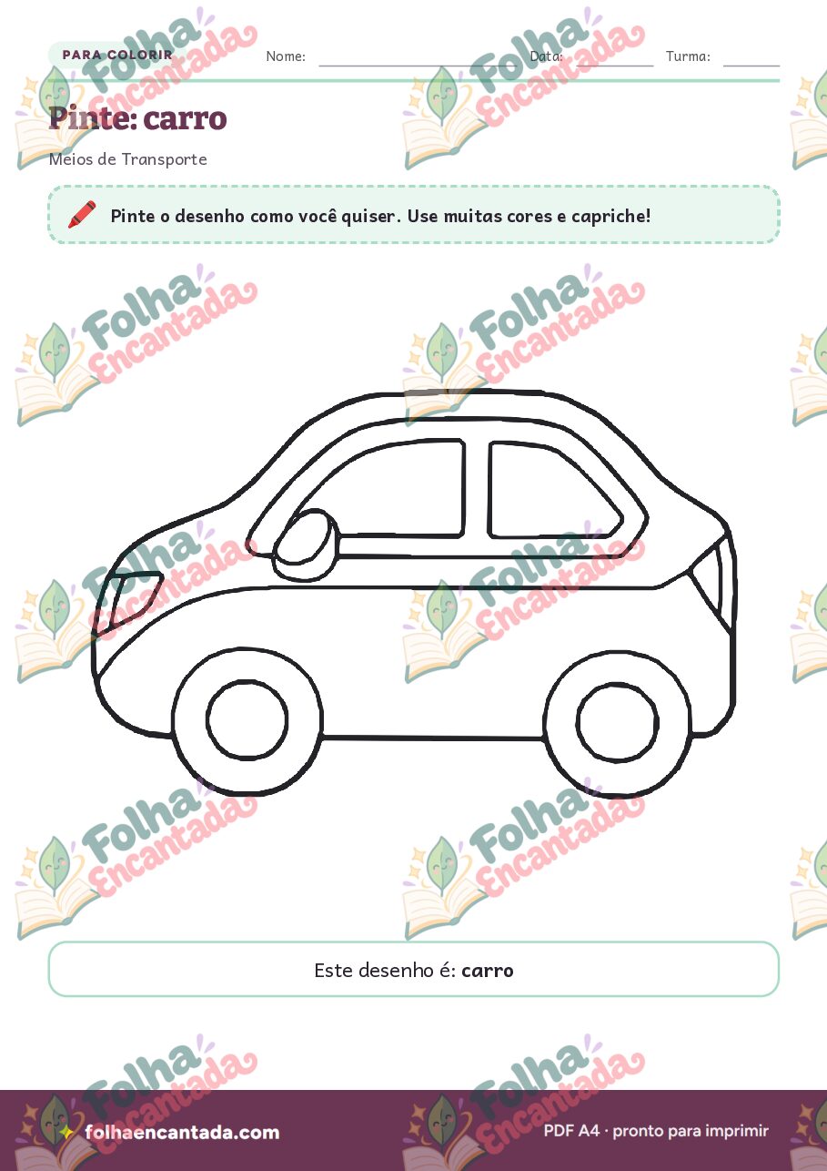Prévia da página 2 de Desenhos para Colorir: Meios de Transporte