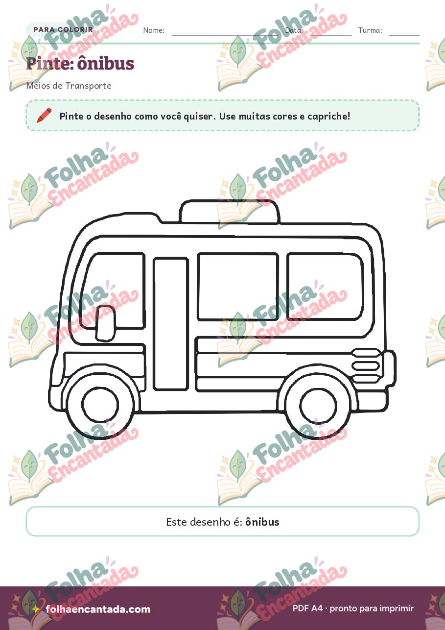 Prévia da página 3 de Desenhos para Colorir: Meios de Transporte
