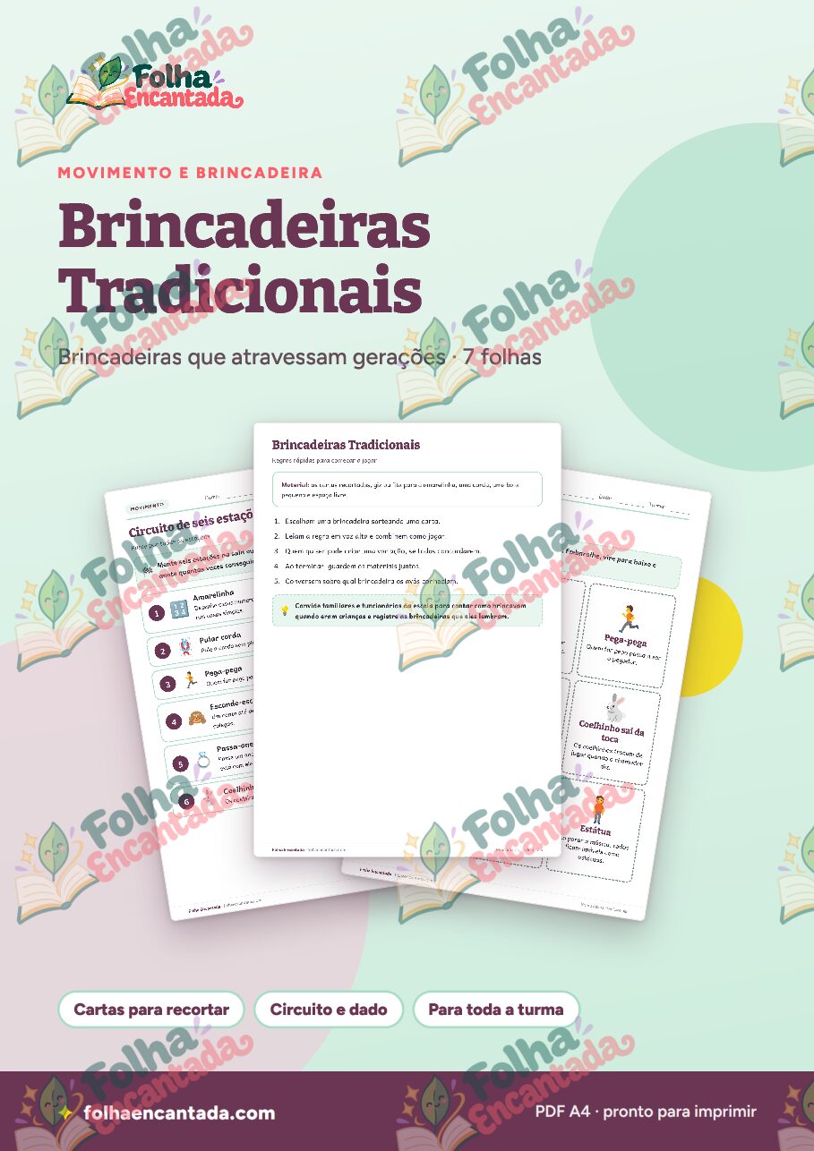Prévia da página 1 de Brincadeiras Tradicionais: Amarelinha, Corda e Pega-pega