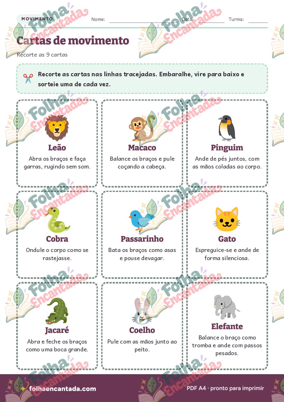 Prévia da página 3 de Mímica dos Bichos: Imite e Adivinhe