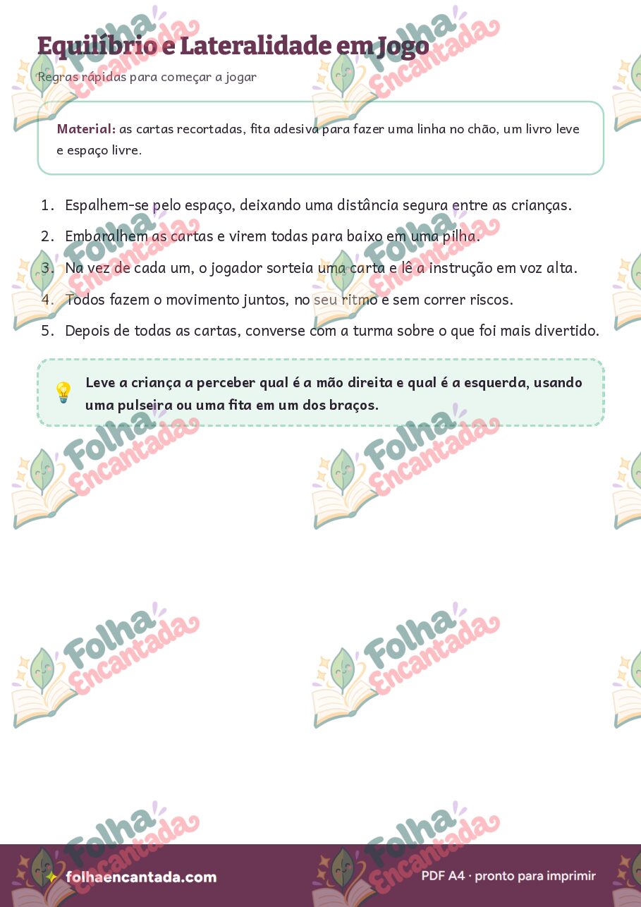 Prévia da página 2 de Equilíbrio e Lateralidade em Jogo