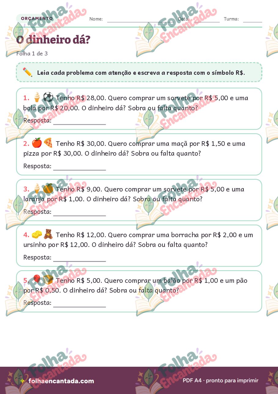 Prévia da página 3 de Orçamento: O Dinheiro Dá?