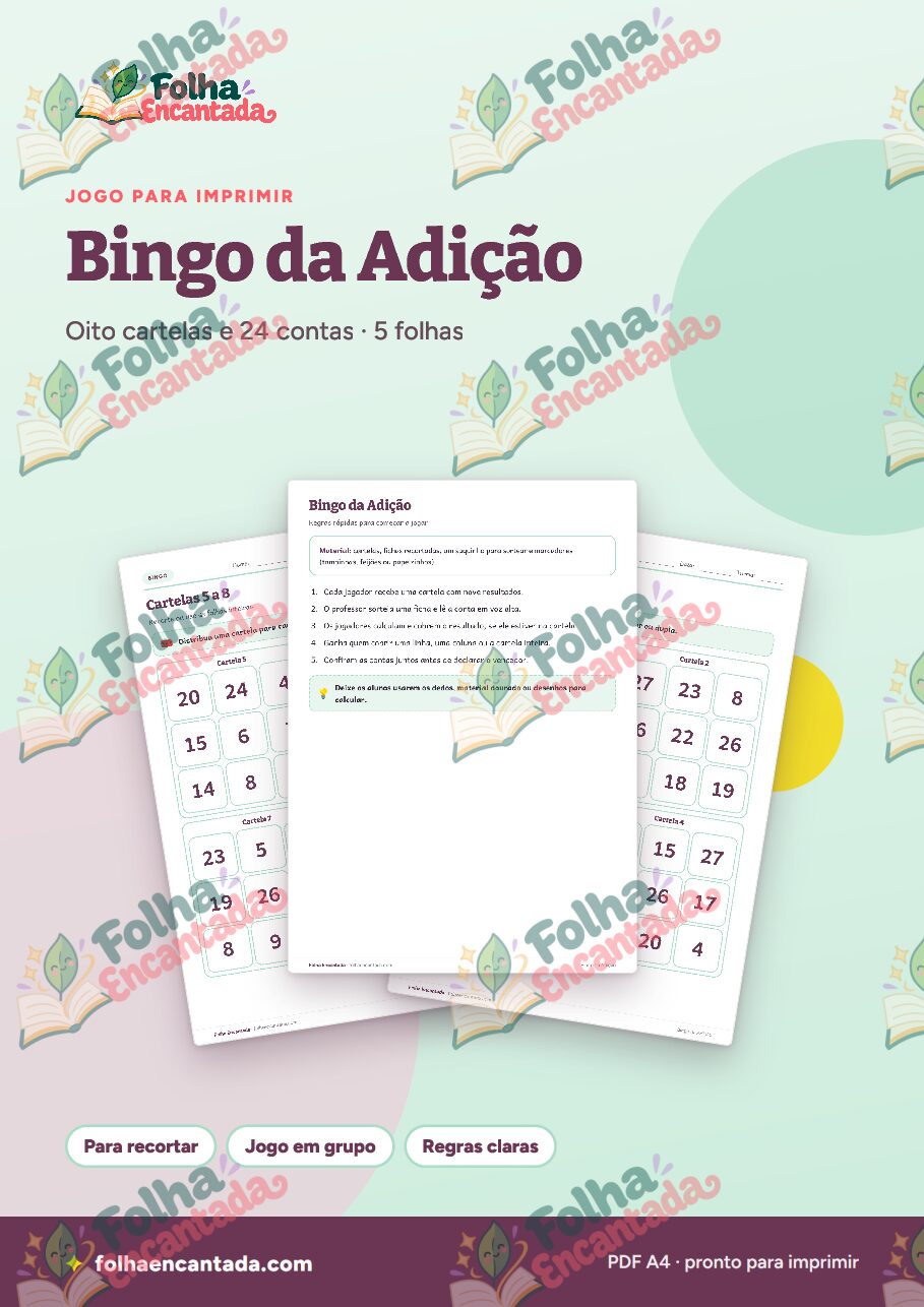 Prévia da página 1 de Bingo da Adição: Contas Rápidas