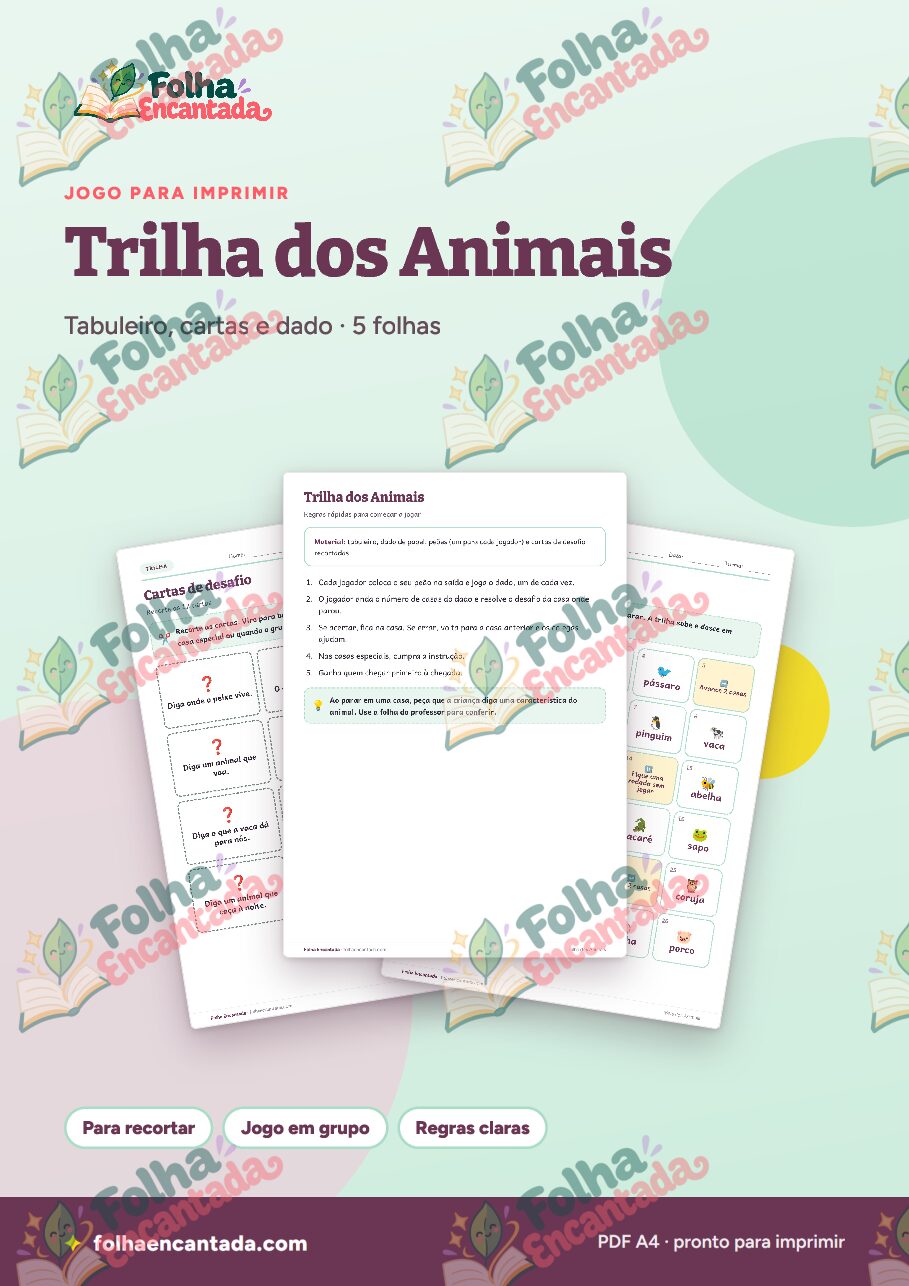 Prévia da página 1 de Trilha dos Animais: Jogo de Tabuleiro