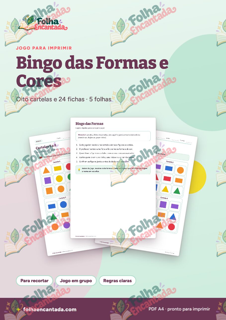 Prévia da página 1 de Bingo das Formas e Cores