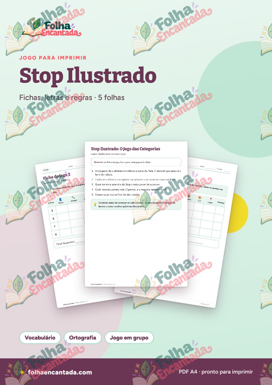 Prévia da página 1 de Stop Ilustrado: O Jogo das Categorias